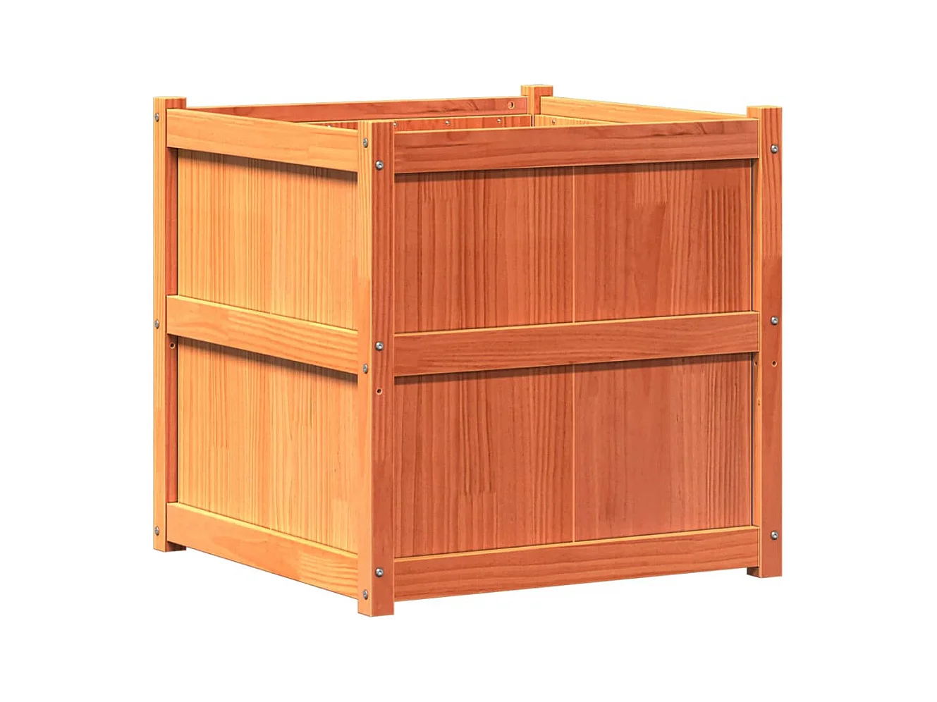 Jardinière bac lit surélevé bois marron 70 x 70 x 70 cm 02_0038495