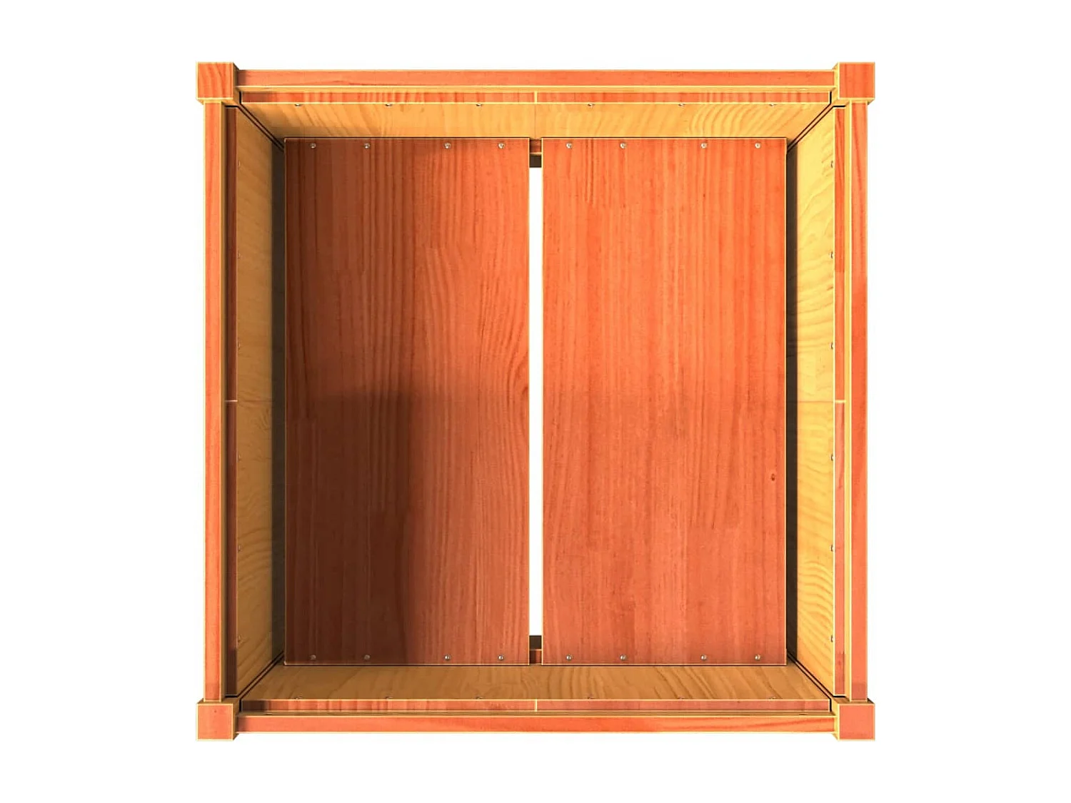 Vassoio per fioriera aiuola rialzata piante fiori terrazzo giardino cera 70 x 70 x 70 cm legno massello di pino marrone 02_0038495