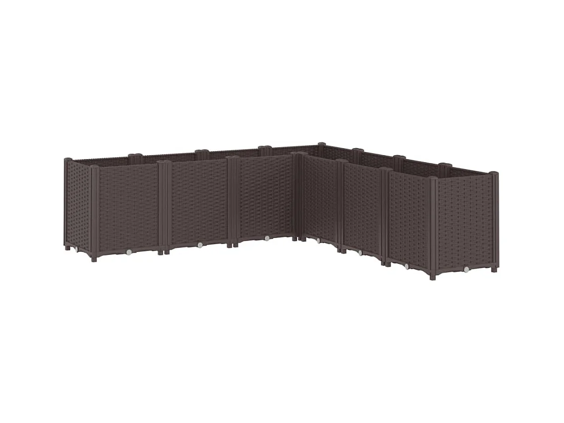 Jardinière bac lit surélevé marron 160 x 160 x 53 cm 02_0037457