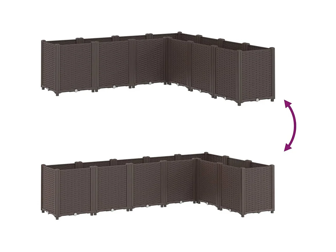 Jardinière bac lit surélevé marron 160 x 160 x 53 cm 02_0037457