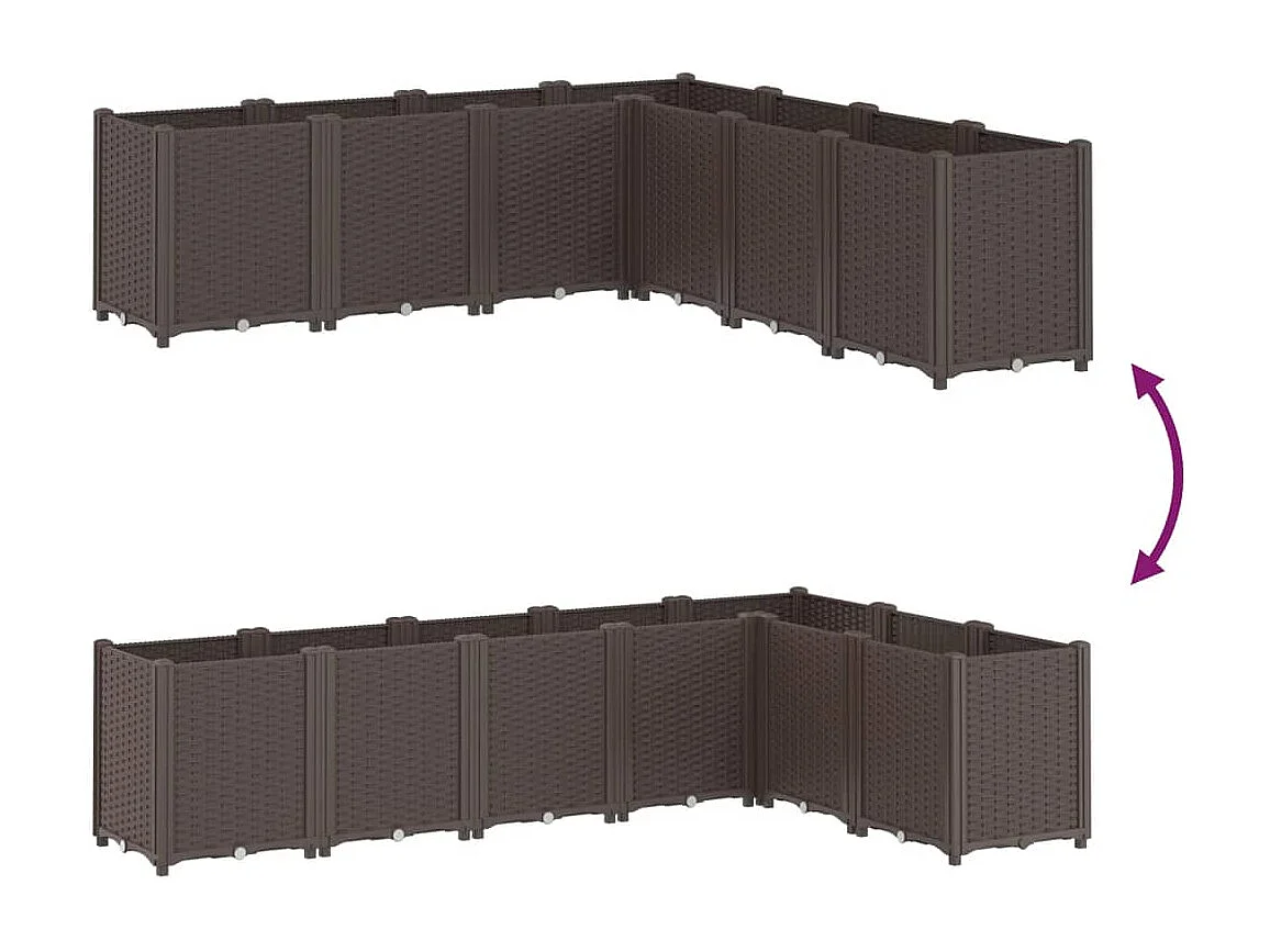 Jardinière bac lit surélevé marron 160 x 160 x 53 cm 02_0037457