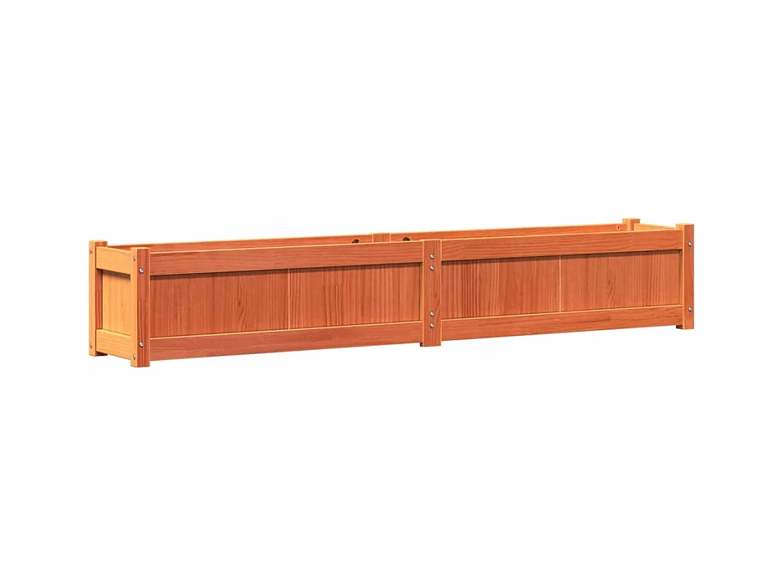 Vassoio per fioriera aiuola rialzata piante fiori terrazza giardino cera 180 x 31 x 31 cm legno di pino massiccio marrone 02_0038448