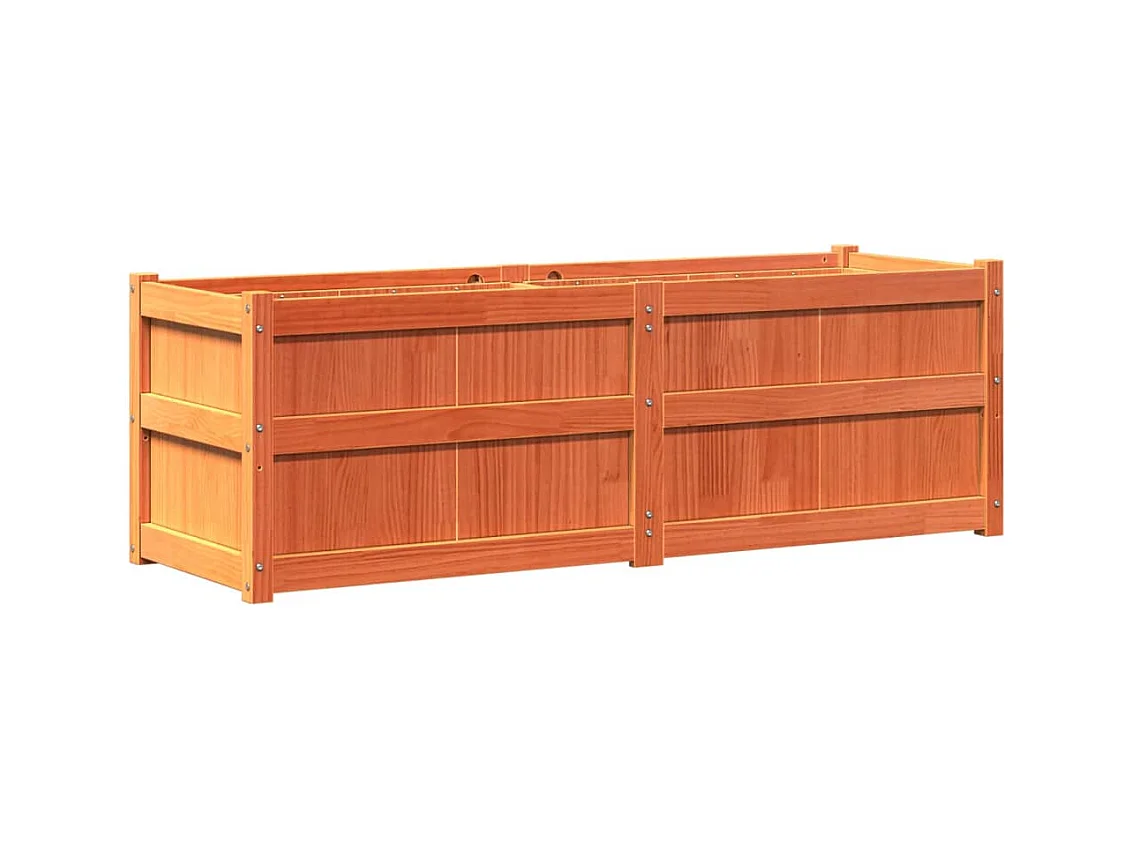 Vassoio per fioriera aiuola rialzata piante fiori terrazza giardino cera 150 x 50 x 50 cm legno di pino massiccio marrone 02_0038446