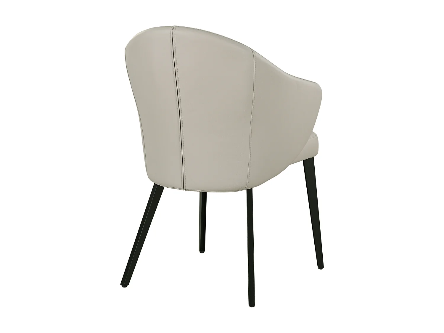 Chaise avec accoudoirs en cuir et acier noir - Beige - MIBELLY de Maison Céphy