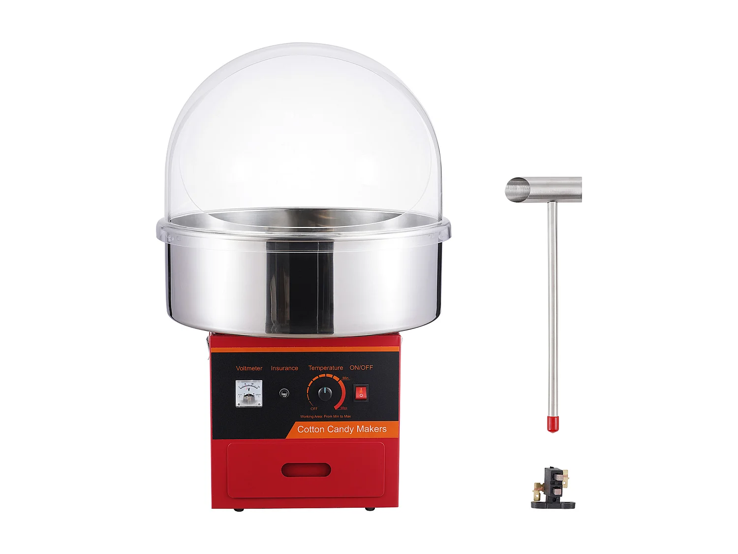 Kommerzielle Zuckerwattemaschine SucceBuy, Zuckerwattemaschine 1000 W,für Zuhause, Kindergeburtstag, Familienfeier, Rot