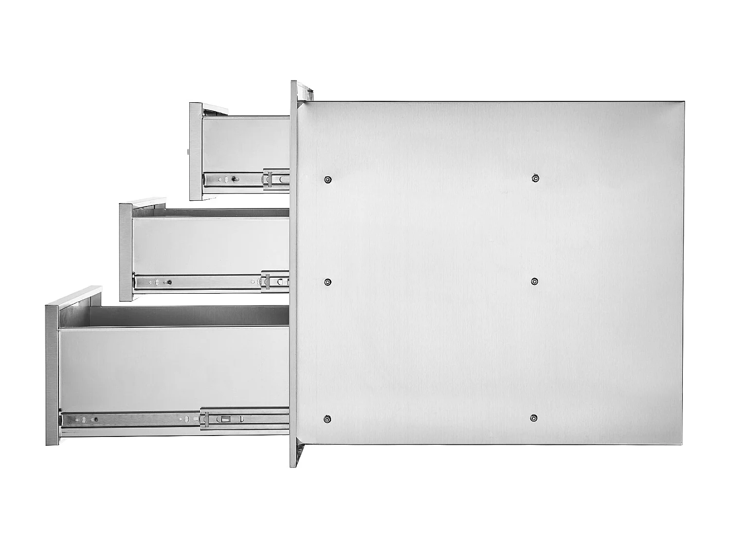 Tiroir à Triple Accès SucceBuy,à 3 Espaces de Tiroirs de Rangement en Acier Inoxydable, 46x52x59cm, Style Surélevé pour Cuisine Extérieure