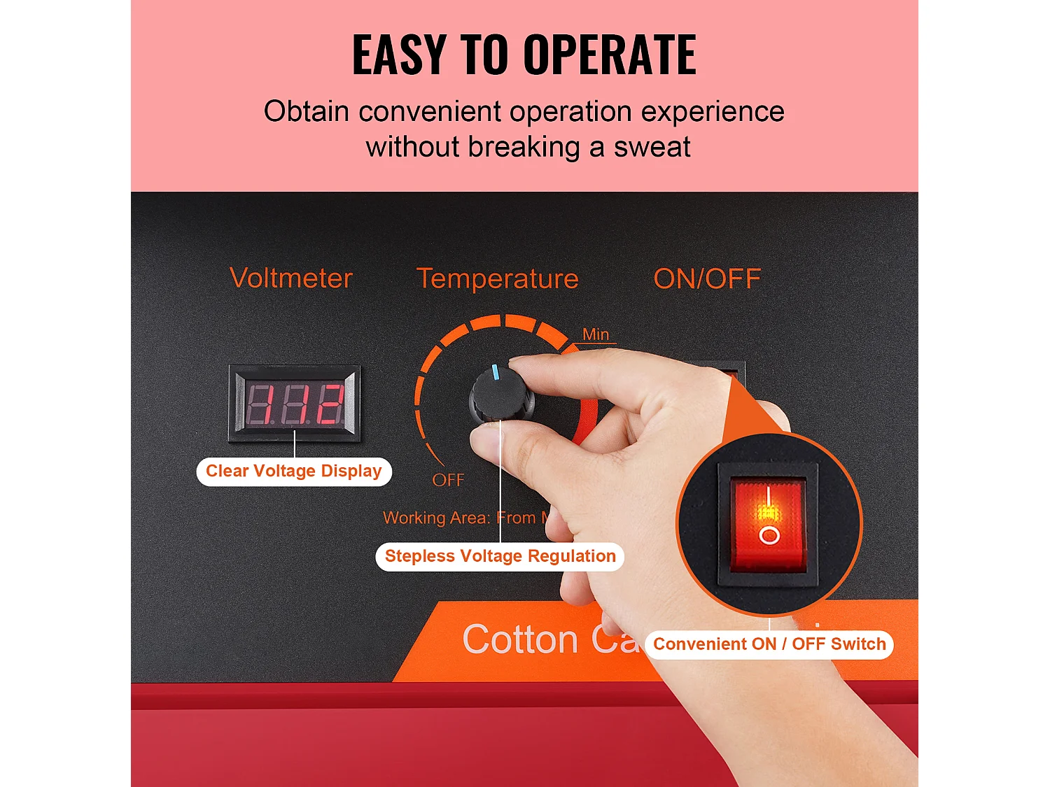 Macchina per Zucchero Filato Commerciale SucceBuy, Macchina per Zucchero Filato 1000 W con Coperchio, Rossa