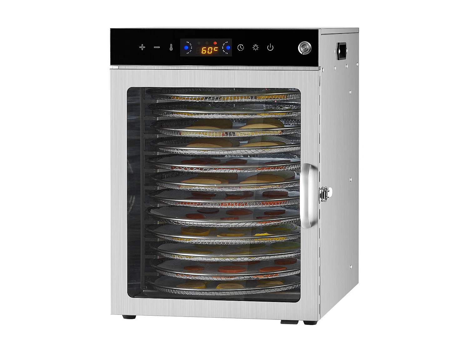 Déshydrateur à Aliments SucceBuy Déshydrateur Alimentaire Rotatif 12 Plateaux, Acier Inoxydable, 800 W, pour le Séchage des Fruits
