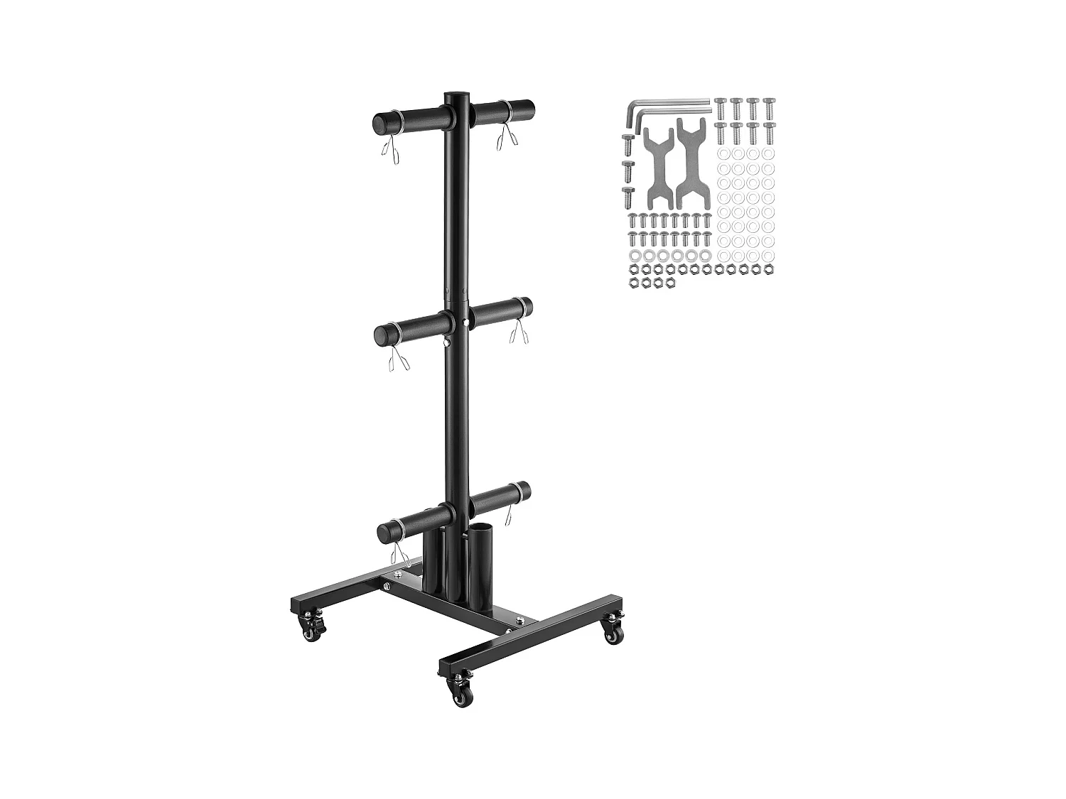 Soutien pour Plaques de Poids SucceBuy, Vertical avec Roulettes, pour Plaques de 50,8 mm, Capacité de 454 kg