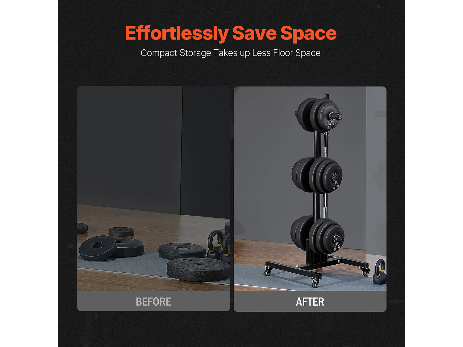 Supporto per Piastre di Peso SucceBuy, Verticale con Rotelle, per Piastre da 50,8 mm, Capacità di 454 kg