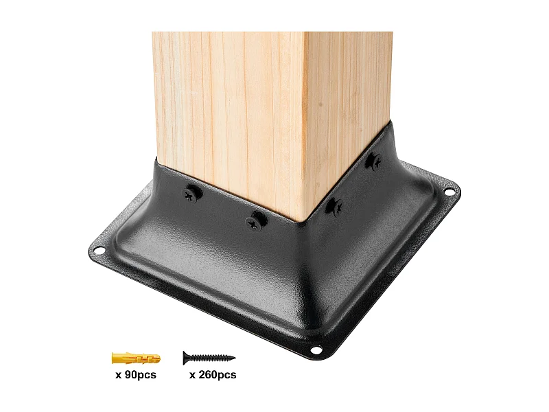 Ondersteuningskit SucceBuy 20-pack 101,6 x 101,6 mm Zware Paalvoetbeugels voor Houtankers