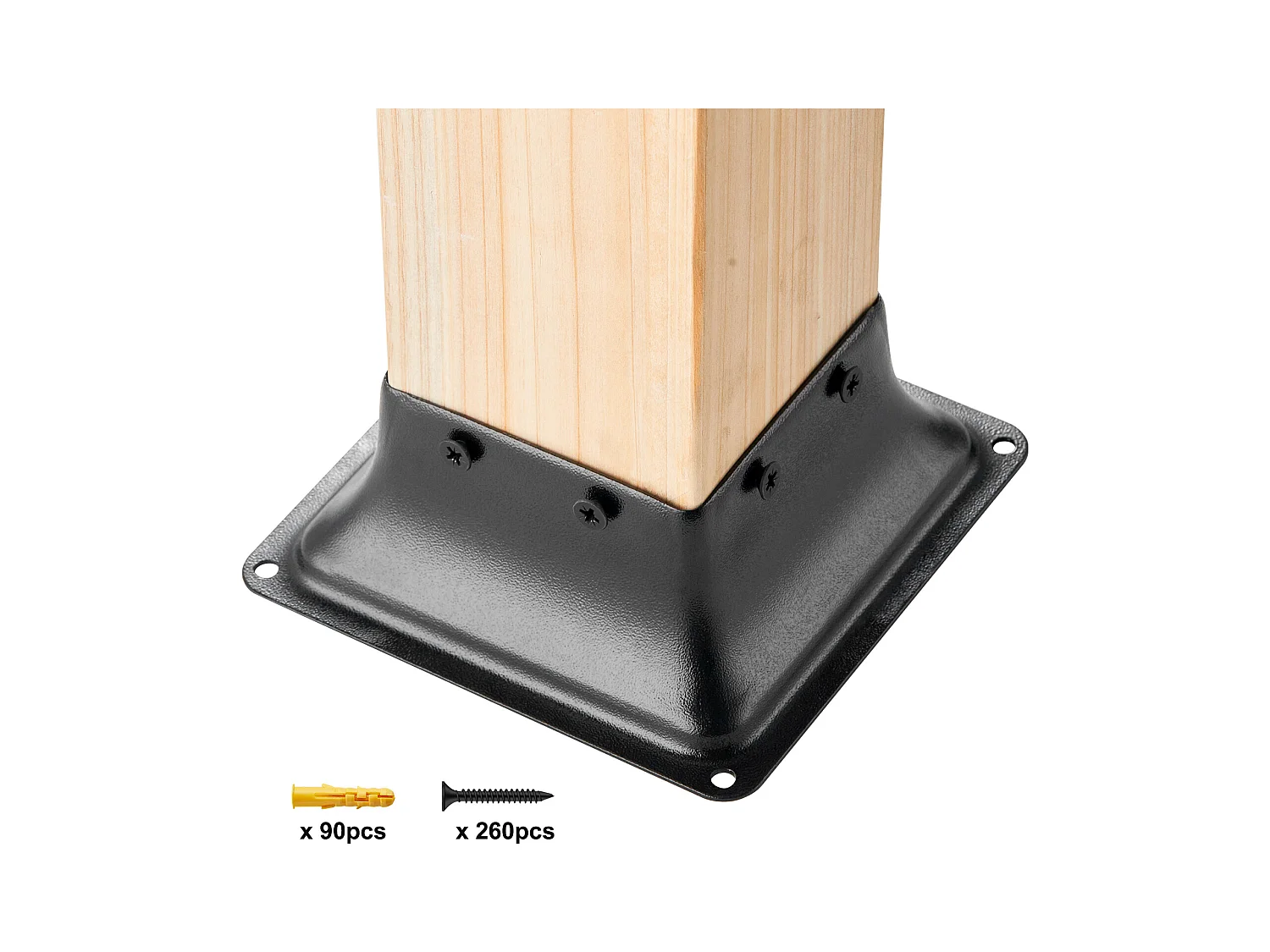 Kit de Supports SucceBuy Lot de 20 Supports de Base de Poteau Robustes 101,6 x 101,6 mm pour Ancrages en Bois