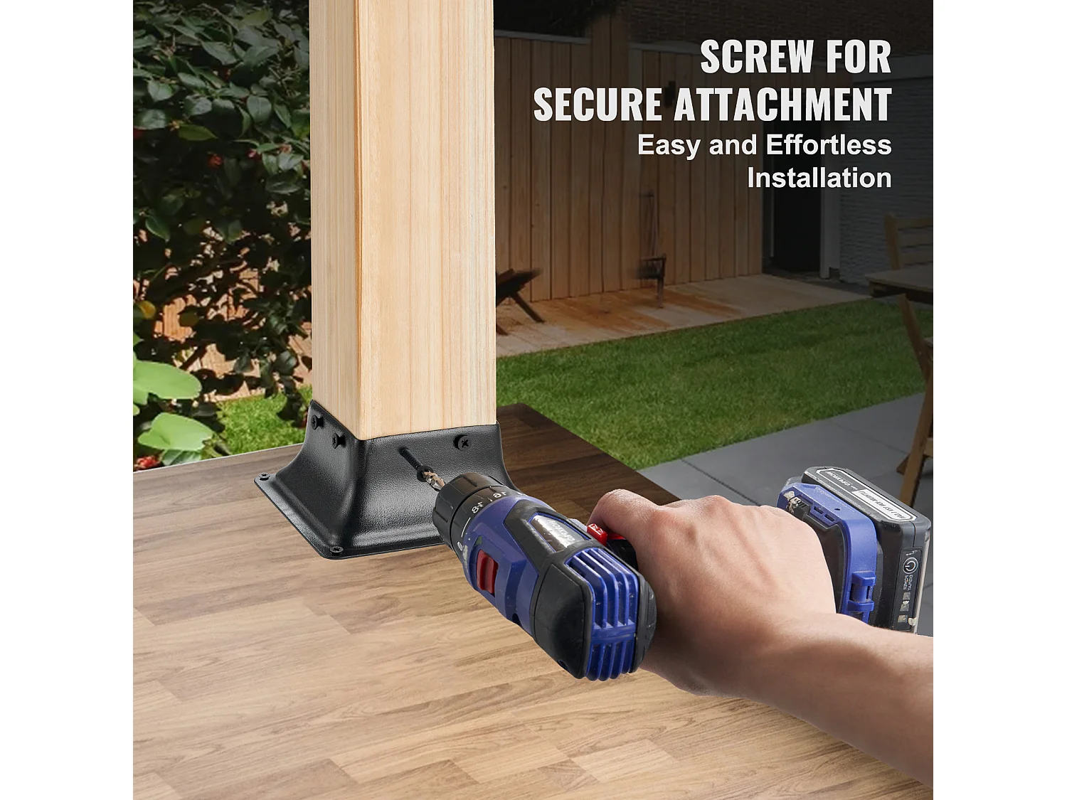 Kit de Supports SucceBuy Lot de 20 Supports de Base de Poteau Robustes 101,6 x 101,6 mm pour Ancrages en Bois