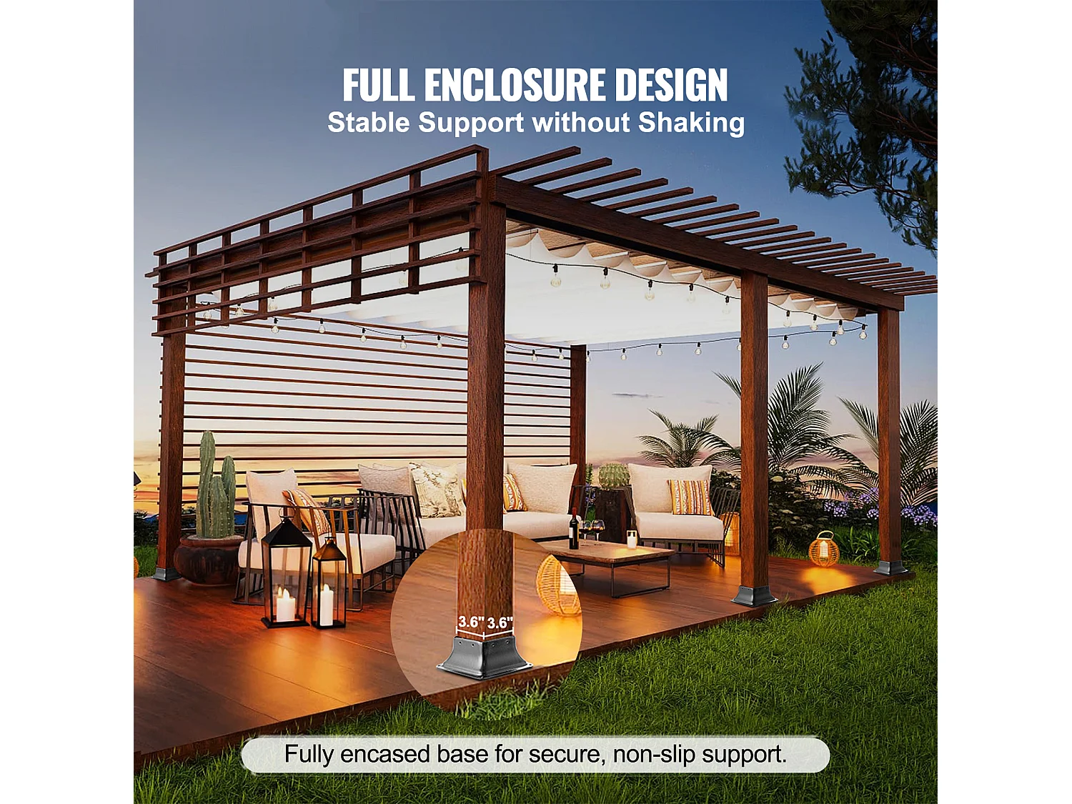 Support-Kit SucceBuy 10er-Pack Pfostenträger, 101,6 x 101,6 mm, Robuster Holzzaunanker