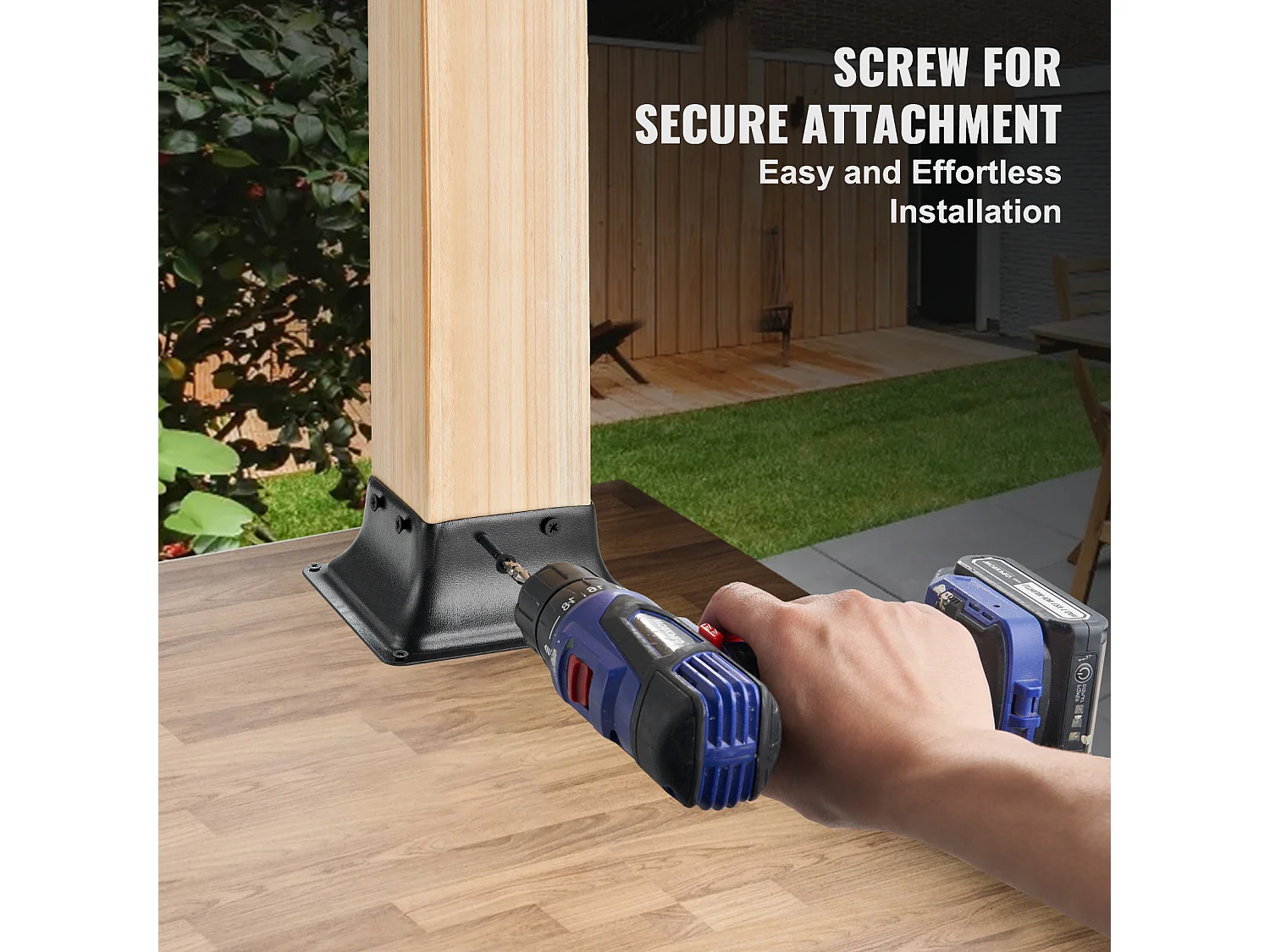 Support-Kit SucceBuy 10er-Pack Pfostenträger, 101,6 x 101,6 mm, Robuster Holzzaunanker