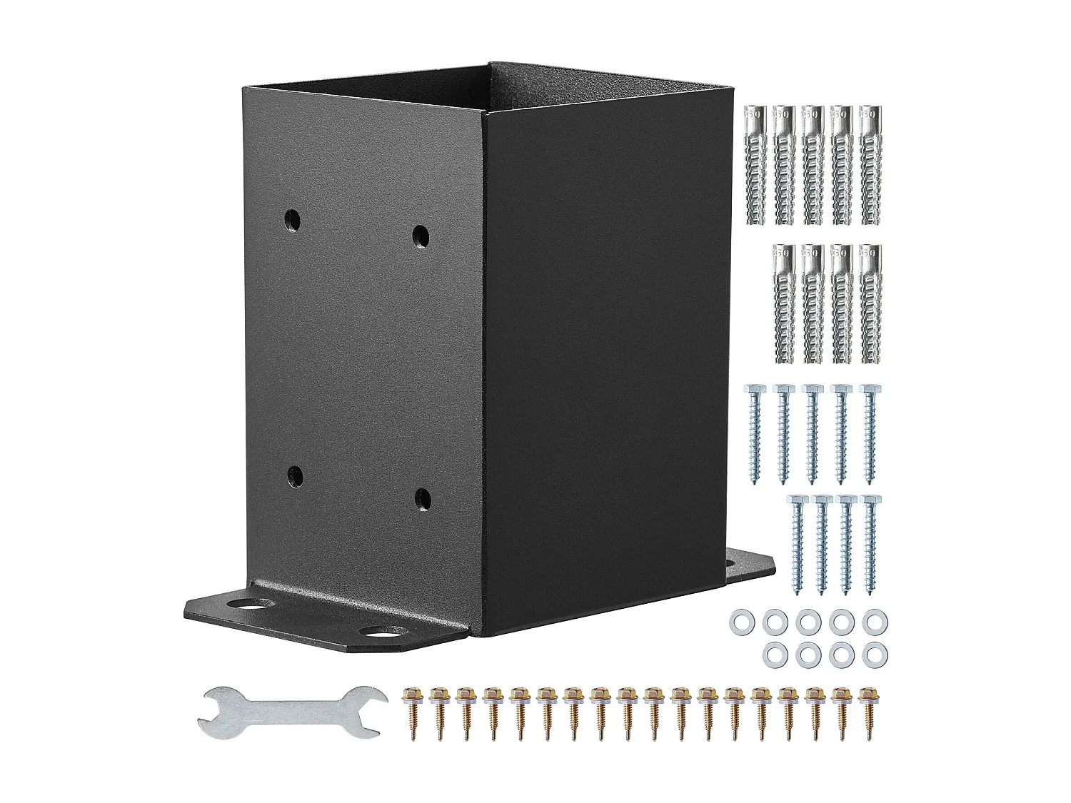 Support-Kit SucceBuy 2er-Pack Pfostenträger, 101,6 x 101,6 mm, Robuster Holzzaunanker
