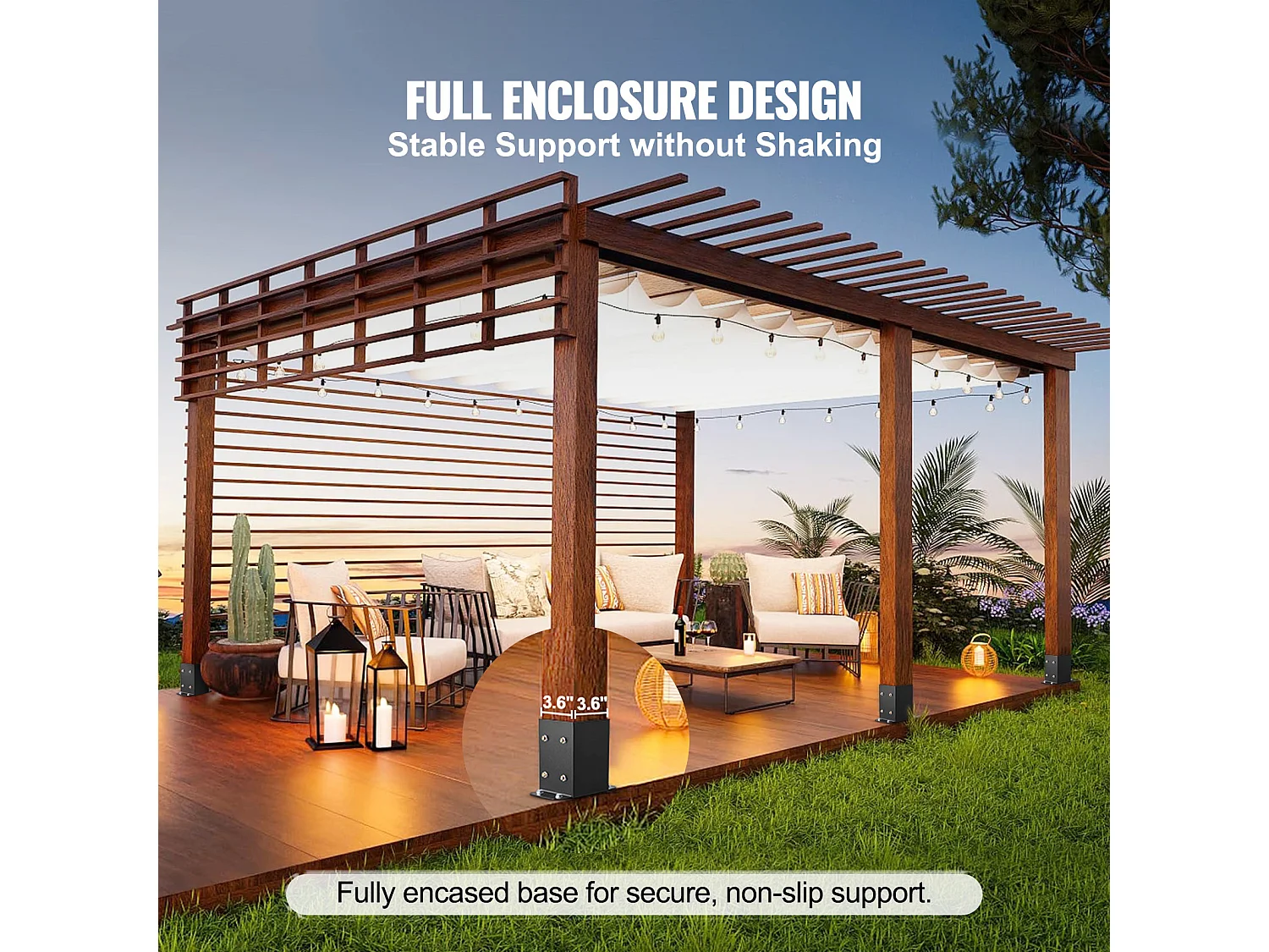 Support-Kit SucceBuy 2er-Pack Pfostenträger, 101,6 x 101,6 mm, Robuster Holzzaunanker