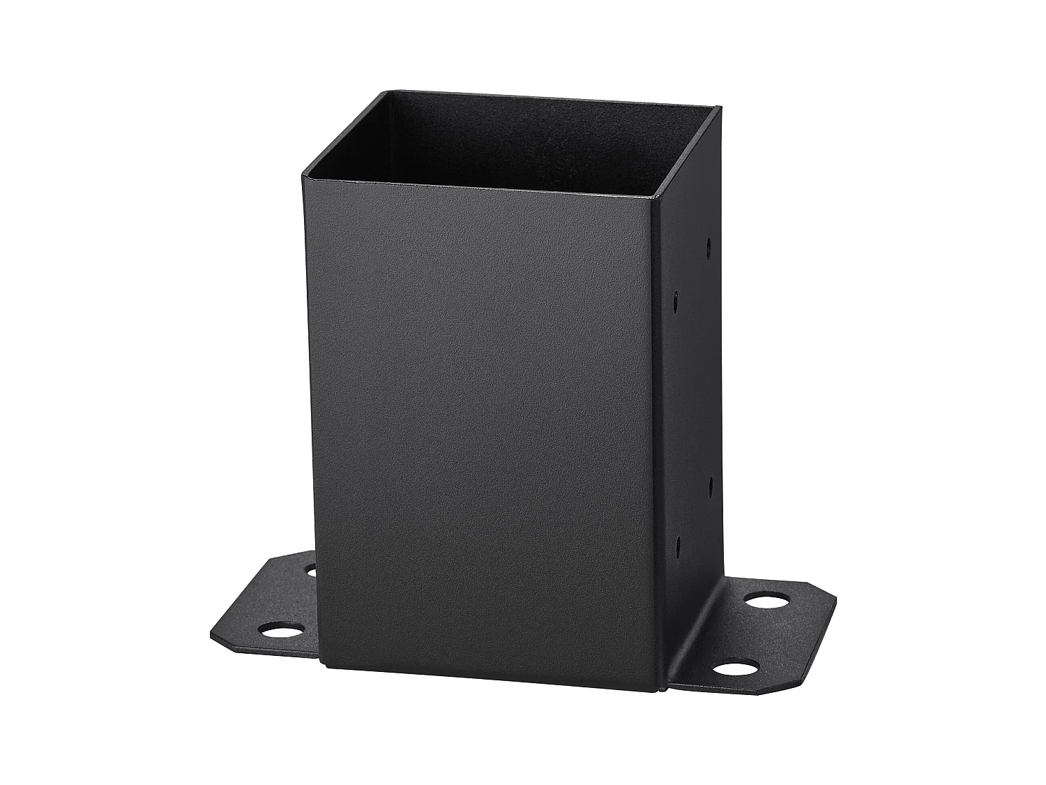 SucceBuy Lot de 4 Supports de Base de Poteau 101,6 x 101,6 mm, Fabriquées en acier au carbone, Ancrage de Clôture en Bois Robuste