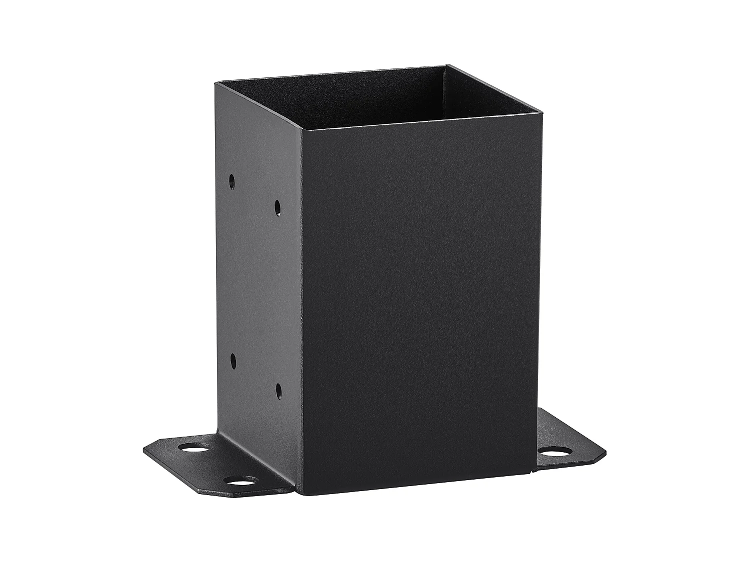 SucceBuy Lot de 4 Supports de Base de Poteau 101,6 x 101,6 mm, Fabriquées en acier au carbone, Ancrage de Clôture en Bois Robuste