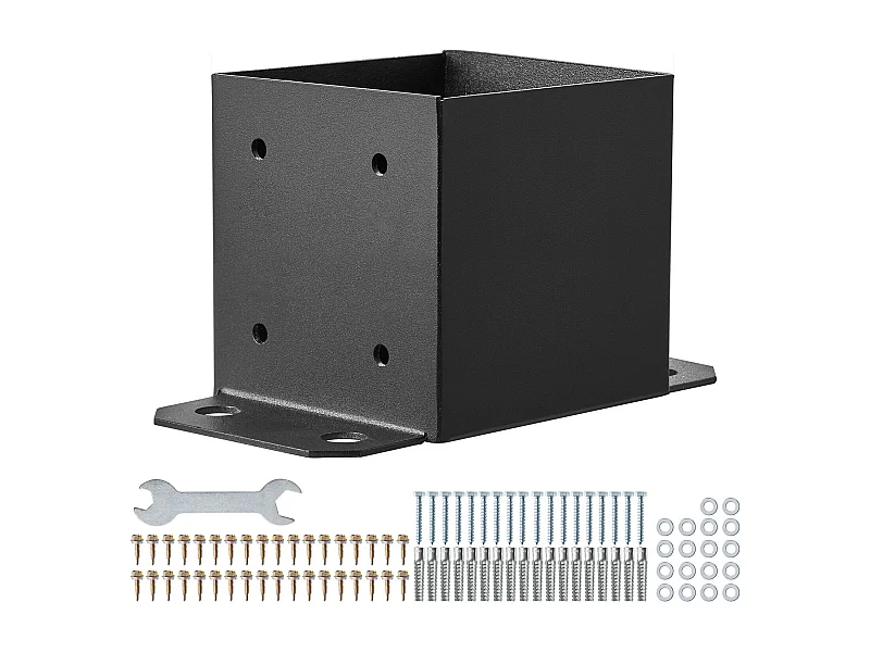 Zestaw Wsparcia SucceBuy 4 Sztuki 152,4 x 152,4 mm Wsporników Podstawy Słupka, Kotwy do Ogrodzenia Drewnianego o Dużej Wytrzymałości