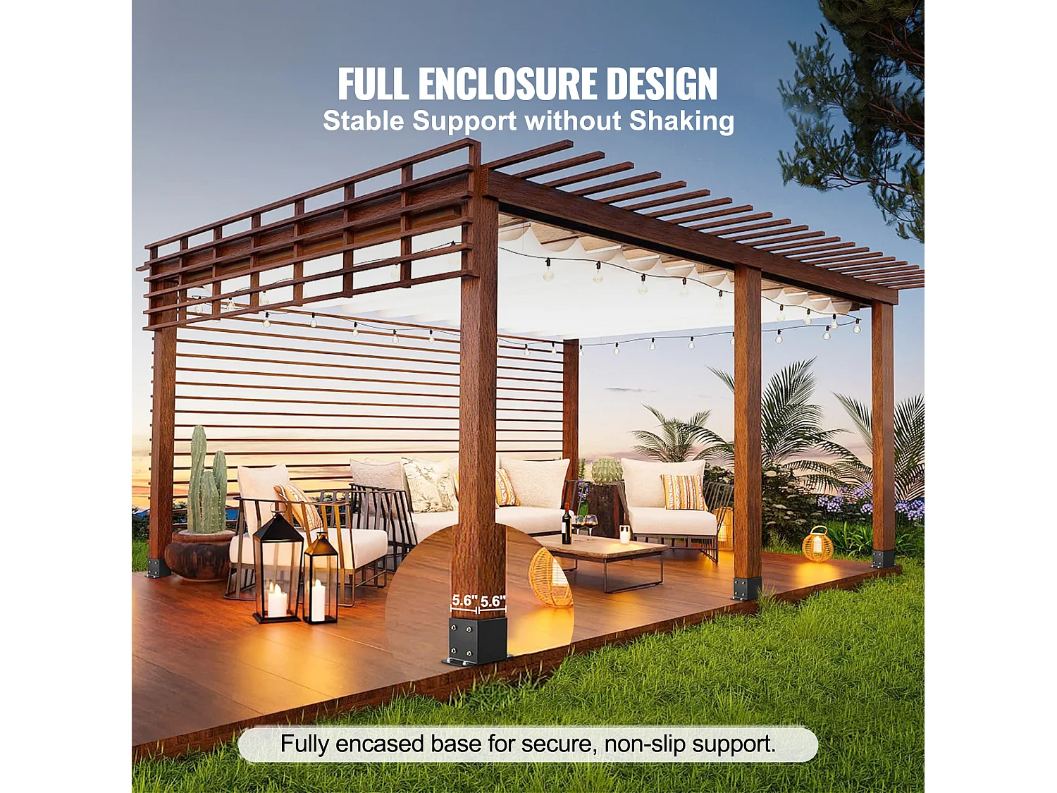 Kit di Supporto SucceBuy, Confezione da 4 Staffe per Base Palo da 152,4 x 152,4 mm, Ancoraggio per Recinzioni in Legno per Impieghi Gravosi