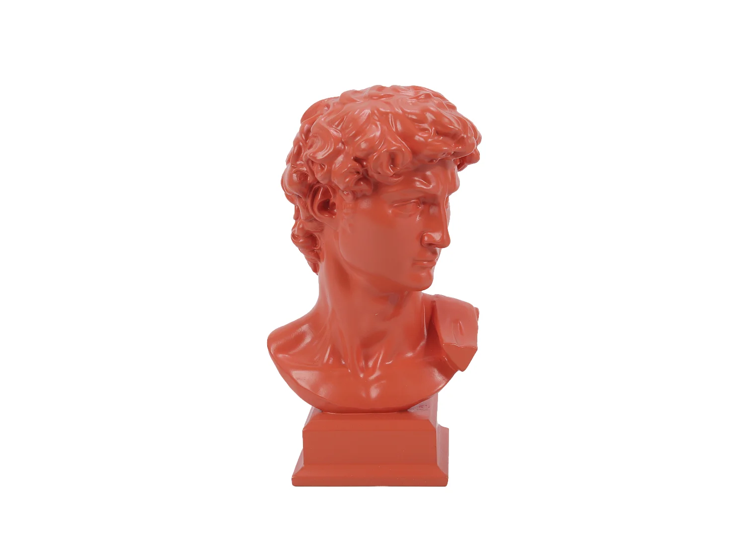 Statue buste homme orange 14.5x12.5x25cm