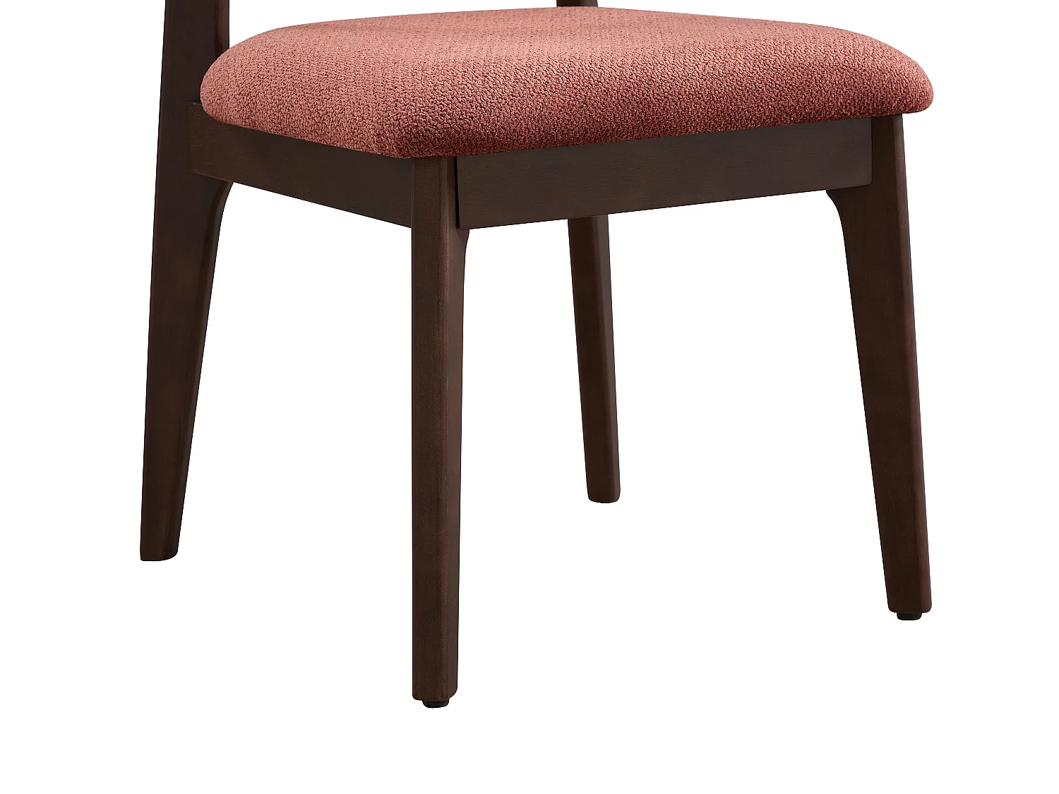 Lot de 2 chaises en tissu texturé et bois d'hévéa - Brun - GABIEL