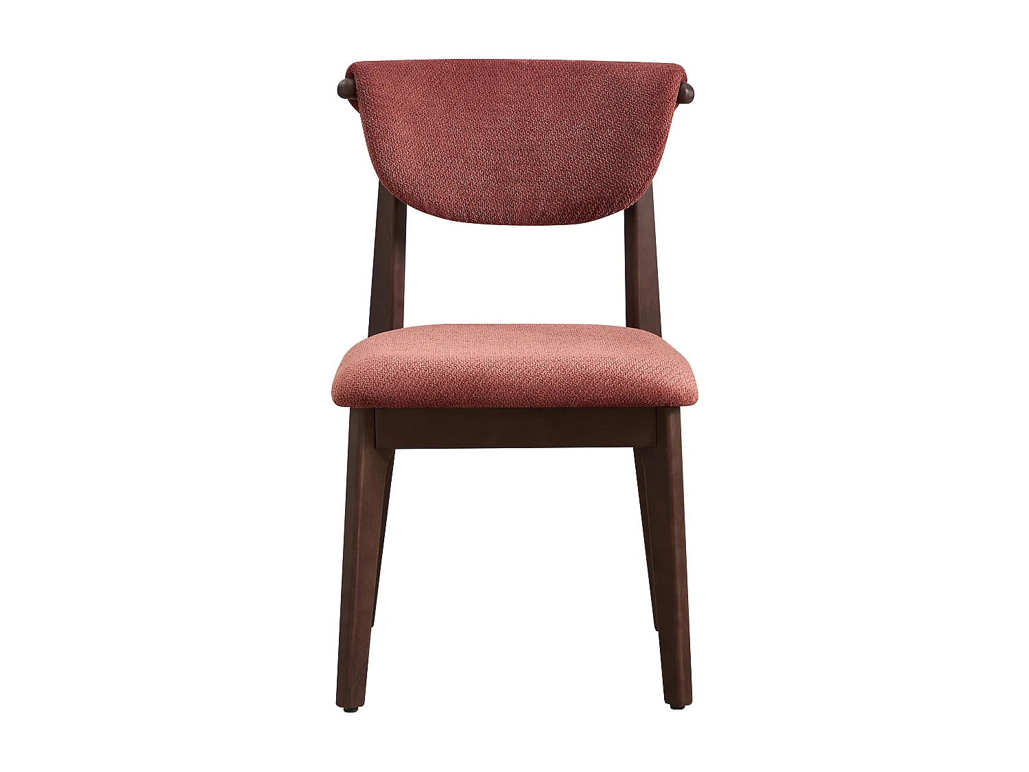 Lot de 2 chaises en tissu texturé et bois d'hévéa - Brun - GABIEL