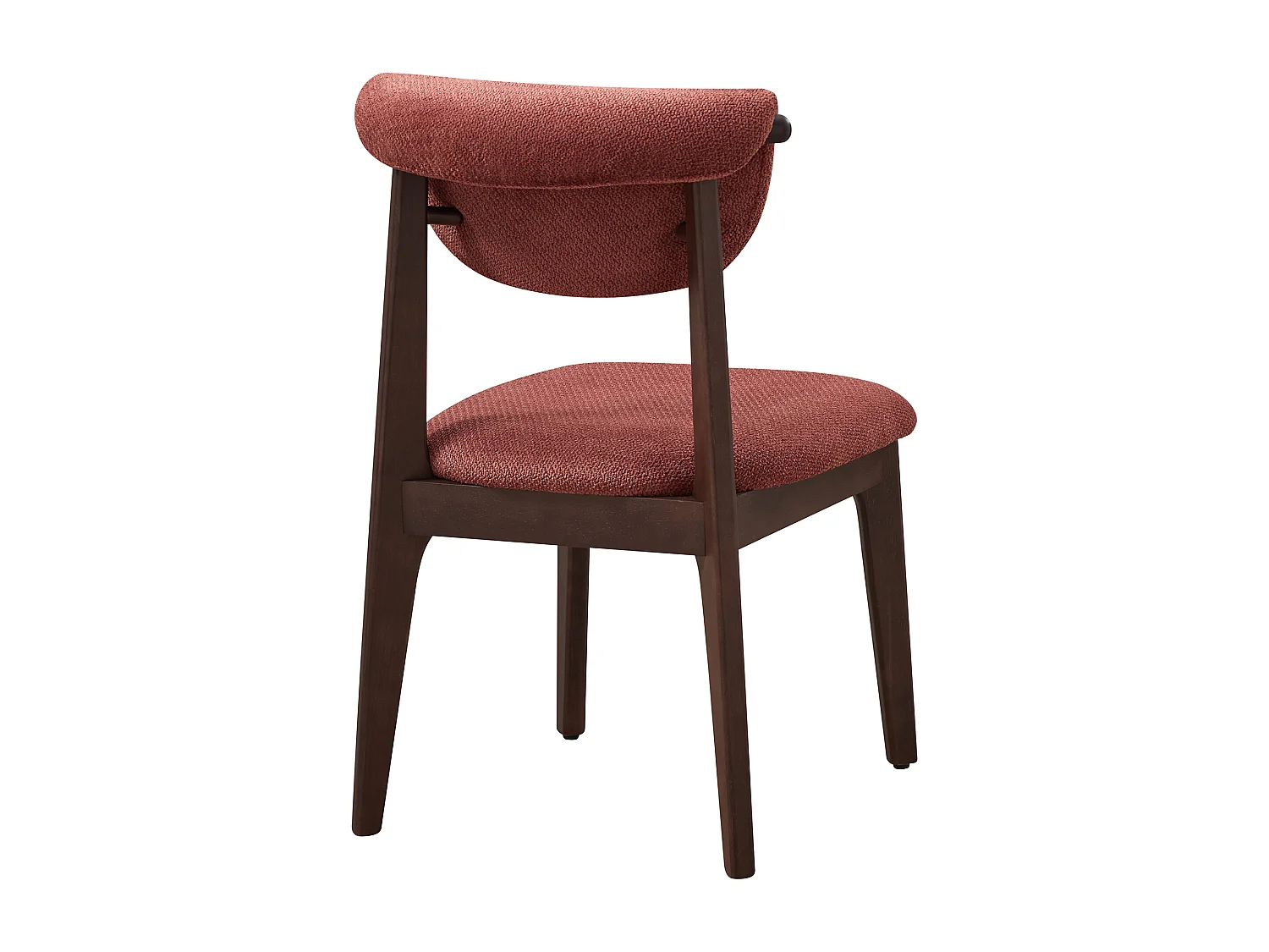 Lot de 2 chaises en tissu texturé et bois d'hévéa - Brun - GABIEL