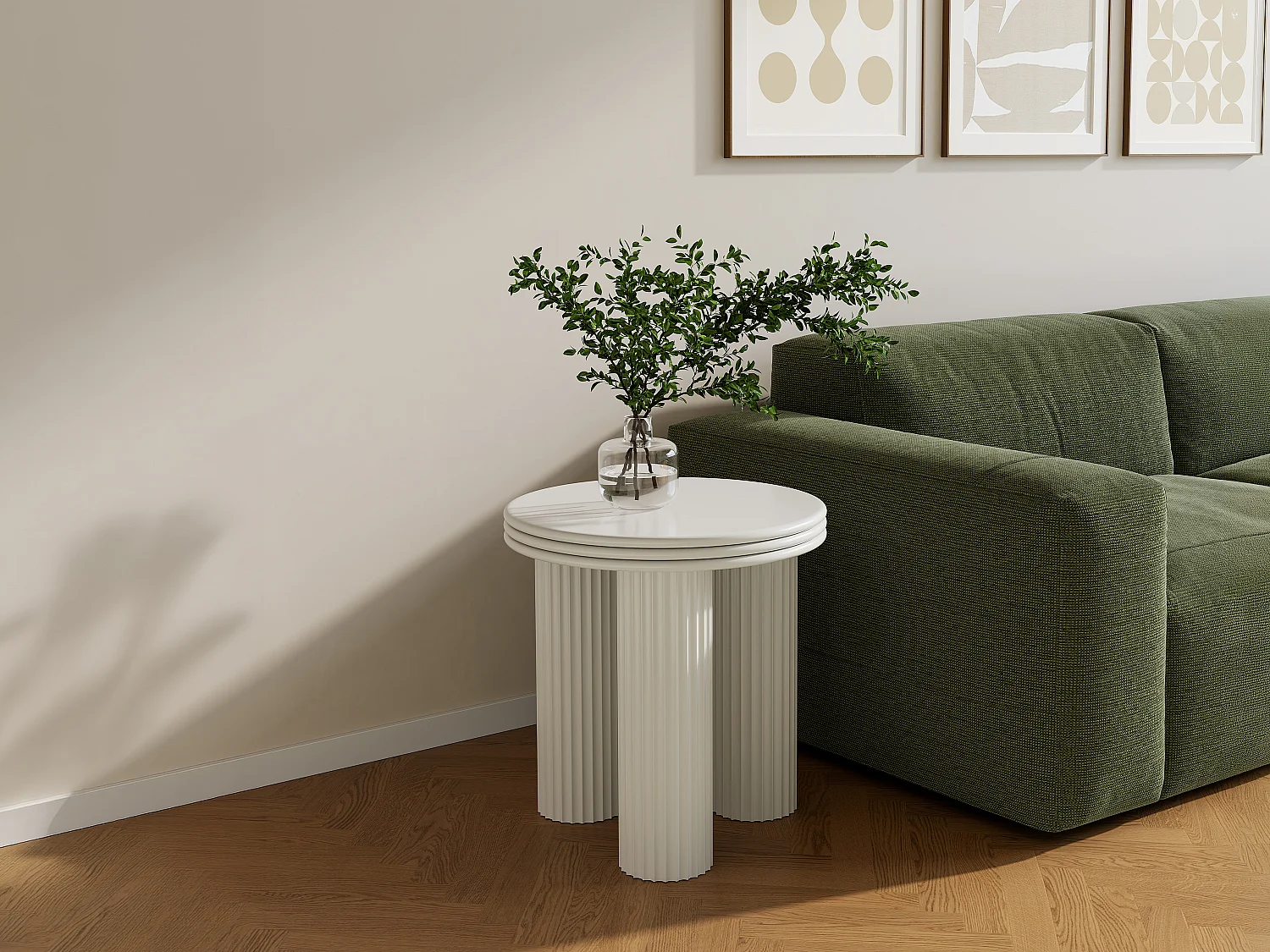 Table d'appoint en métal - H45 cm - Crème - RAVOKA