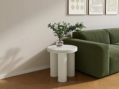 Metalen bijzettafel - H45 cm - Crème - RAVOKA