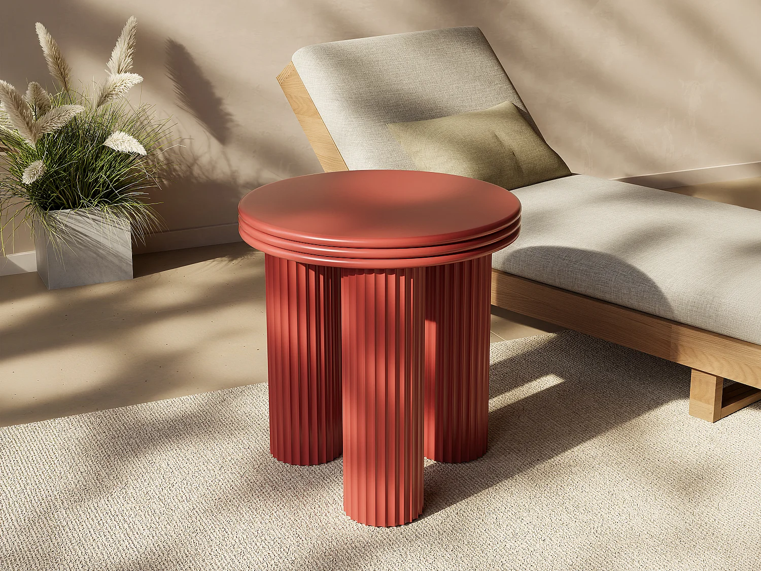 Table d'appoint en métal - H36 cm - Terracotta - RAVOKA