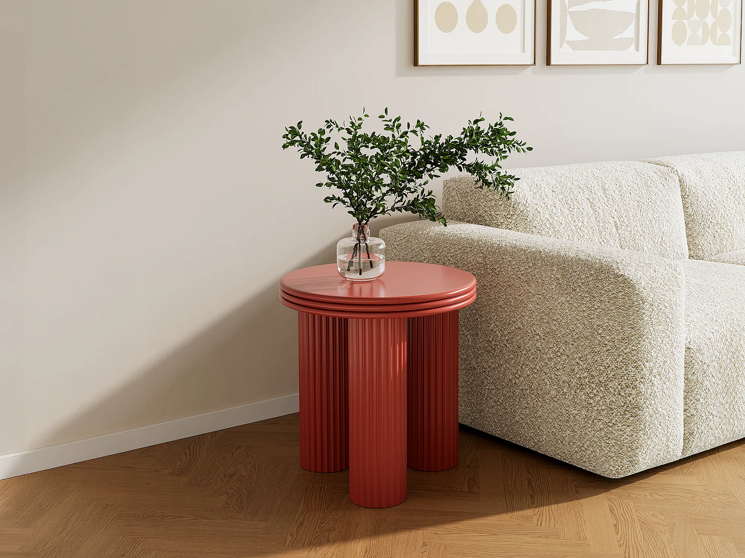 Table d'appoint en métal - H36 cm - Terracotta - RAVOKA