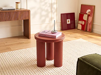 Table d'appoint en métal - H36 cm - Terracotta - RAVOKA