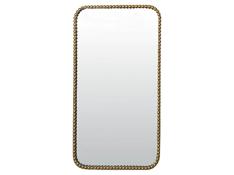 Miroir métal doré rectangulaire perles 50x90cm