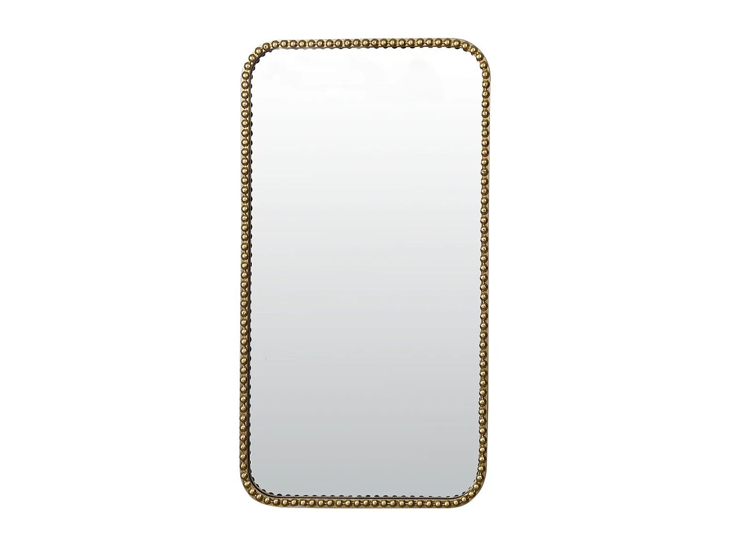 Miroir métal doré rectangulaire perles 50x90cm