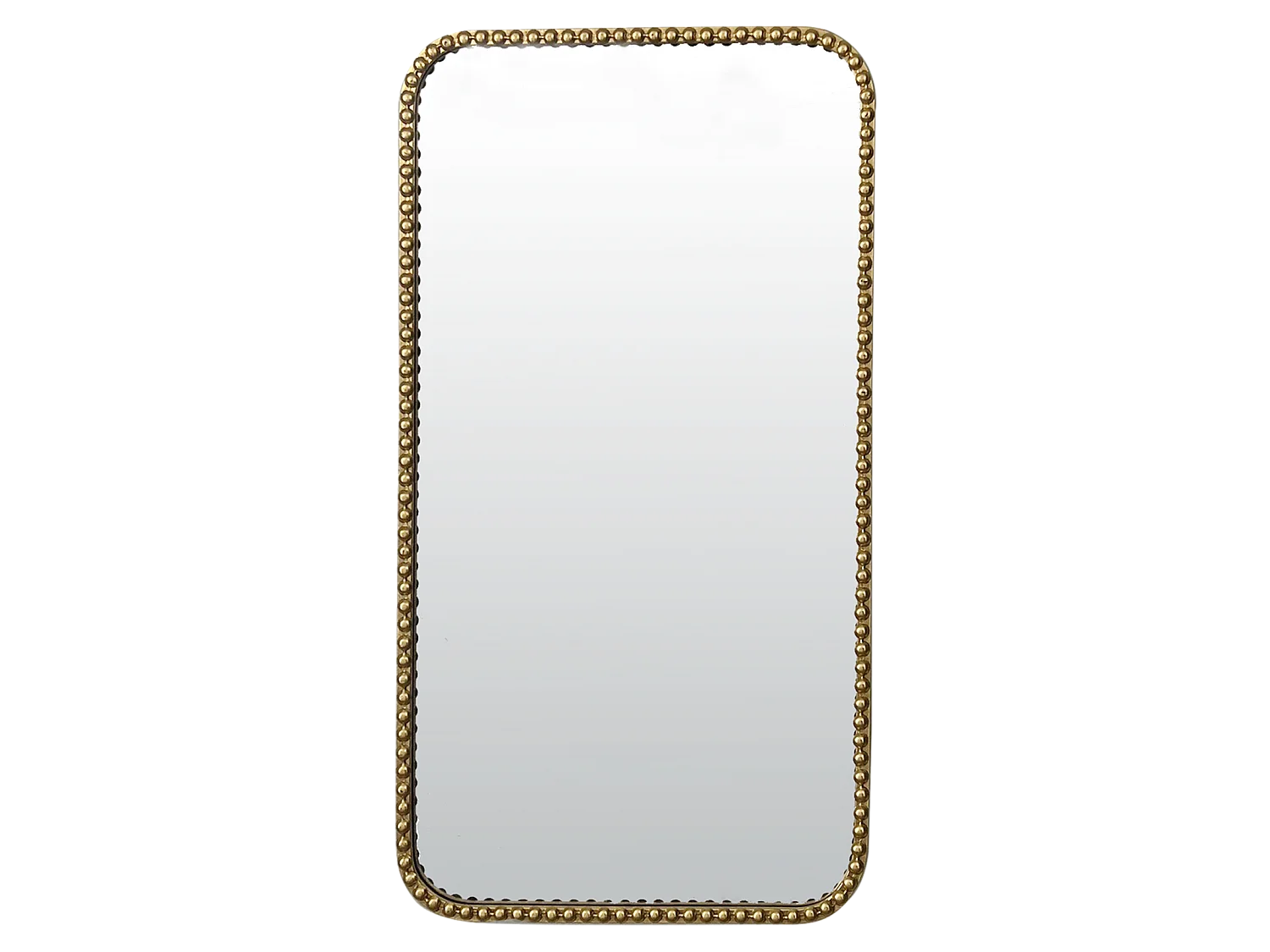 Miroir métal doré rectangulaire perles 50x90cm