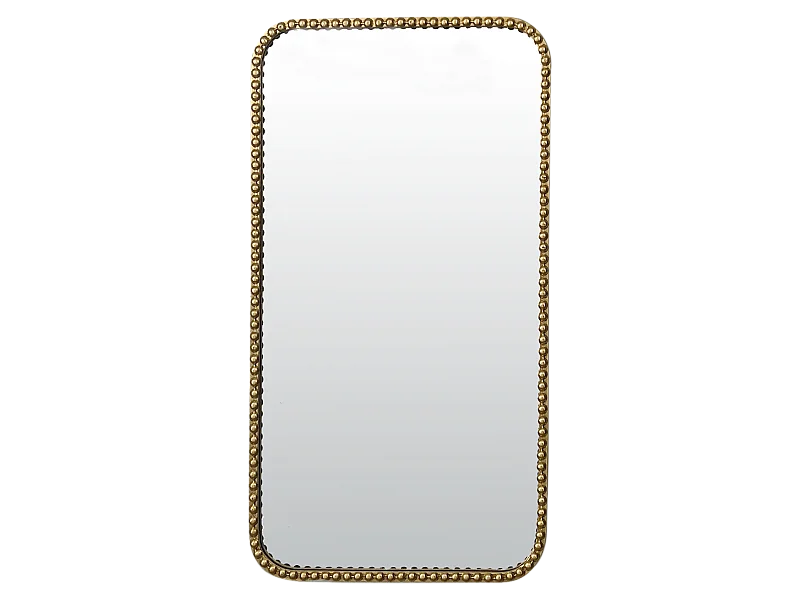 Miroir métal doré rectangulaire perles 50x90cm