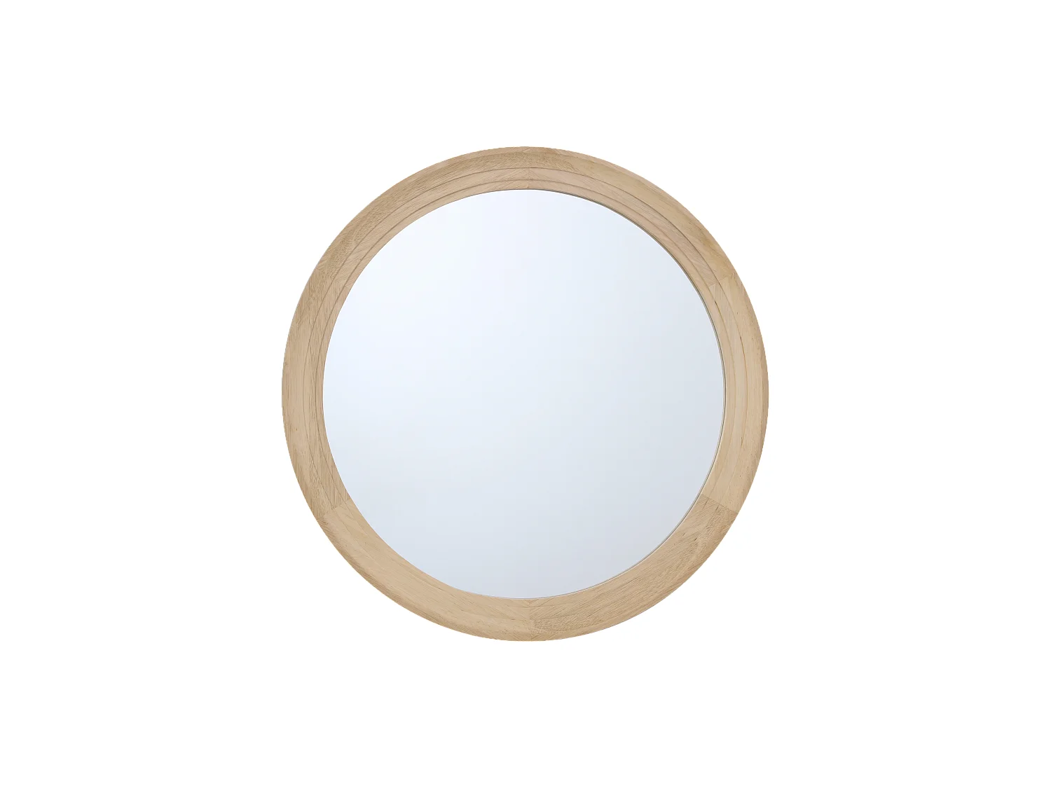Miroir rond épais bois clair 76cm