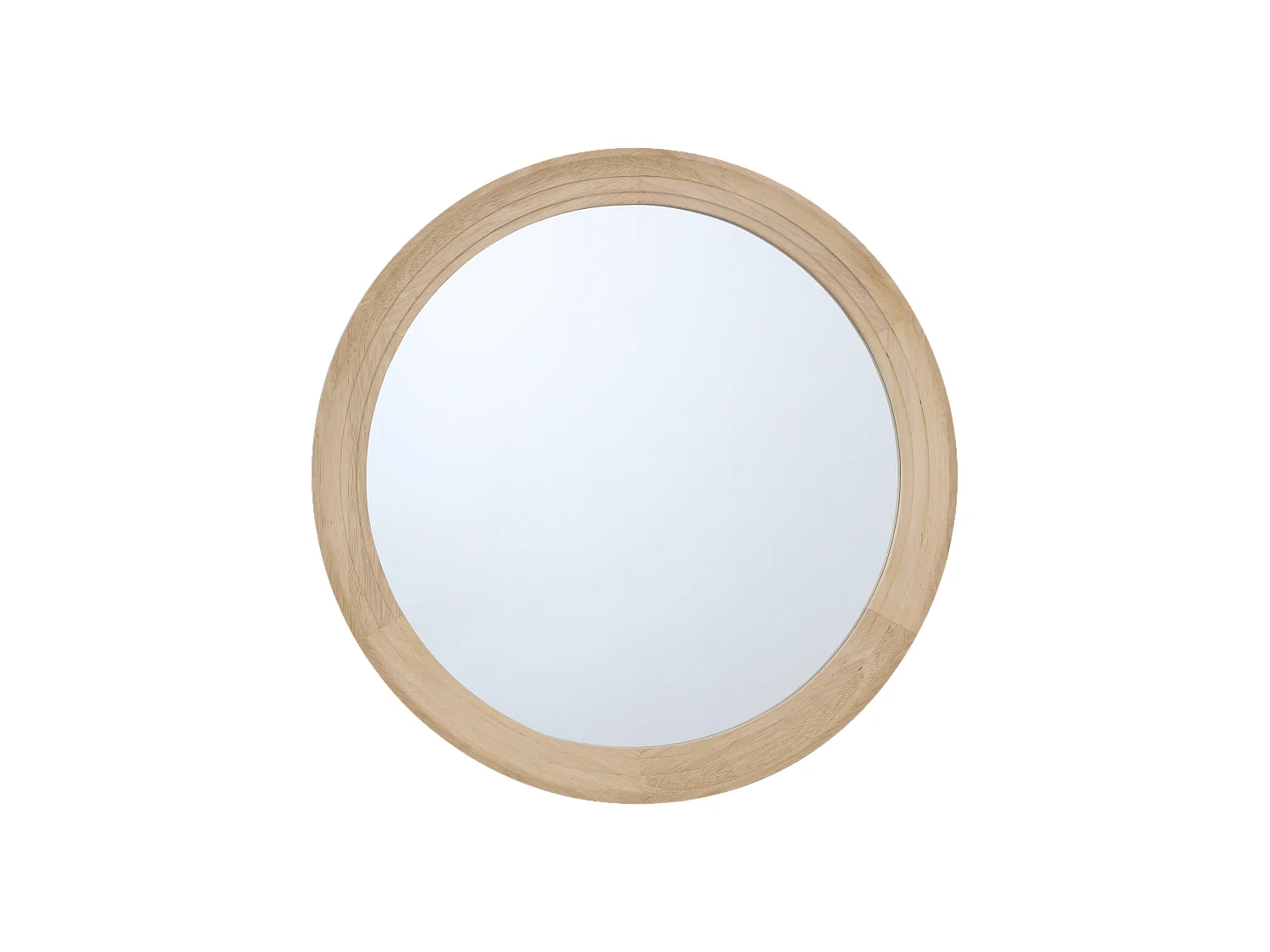 Miroir rond épais bois clair 76cm