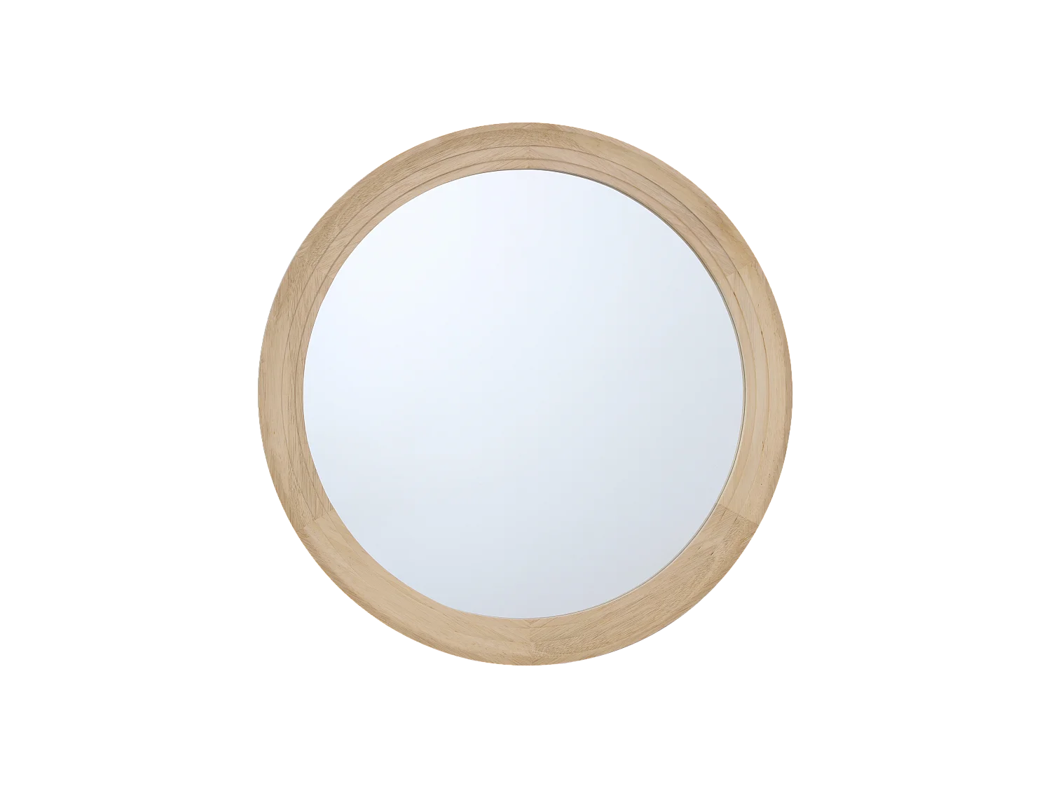 Miroir rond épais bois clair 76cm