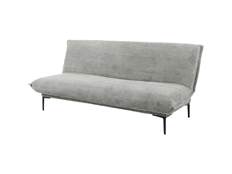 Sofá-cama VELARIS – Tecido de veludo cinza escuro – Estrutura de madeira – Colchão integrado – Elegante e compacto