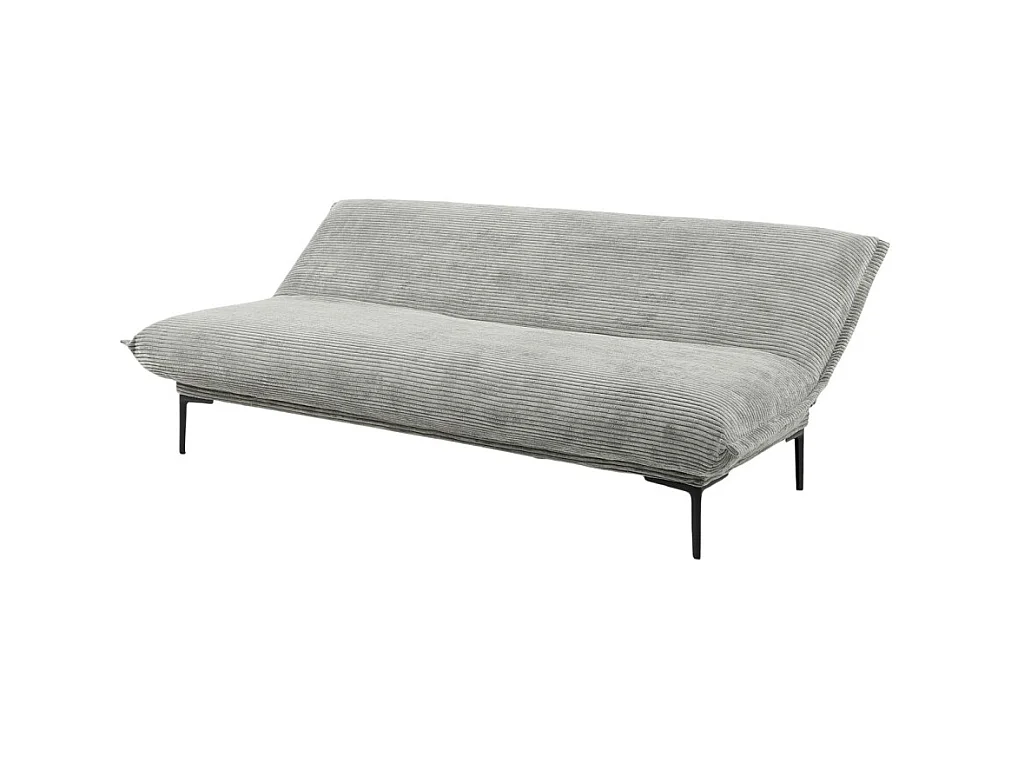 Sofá-cama VELARIS – Tecido de veludo cinza escuro – Estrutura de madeira – Colchão integrado – Elegante e compacto