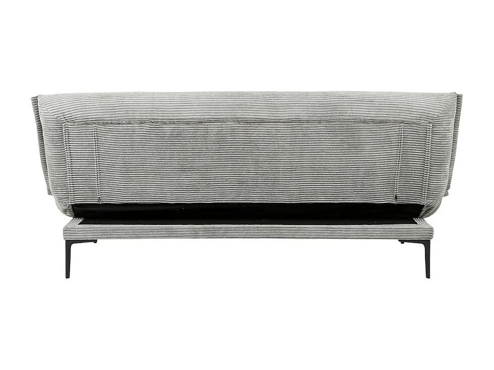 Sofá-cama VELARIS – Tecido de veludo cinza escuro – Estrutura de madeira – Colchão integrado – Elegante e compacto