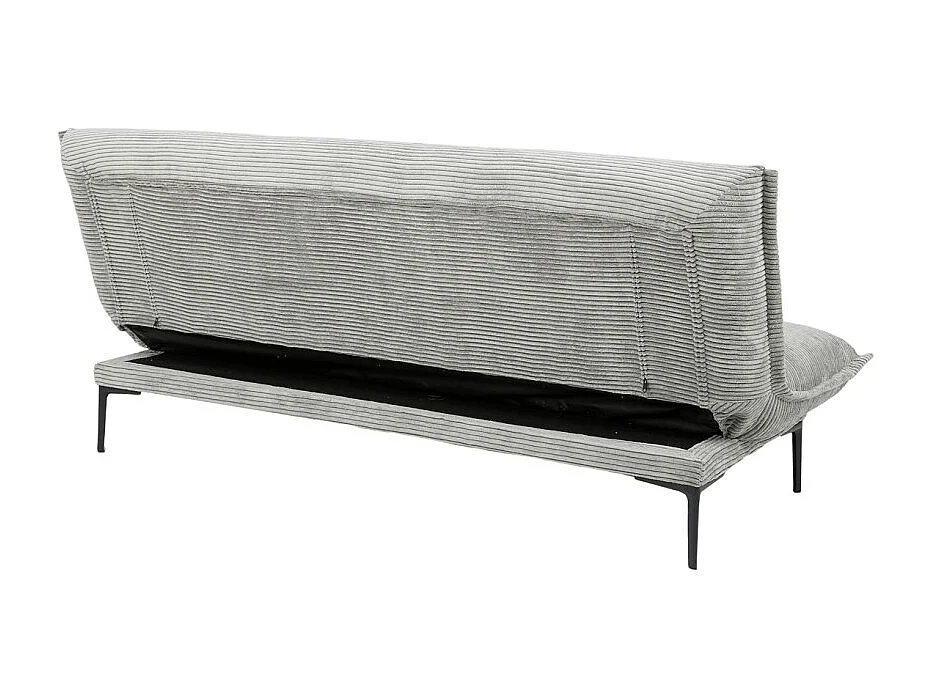Sofá-cama VELARIS – Tecido de veludo cinza escuro – Estrutura de madeira – Colchão integrado – Elegante e compacto