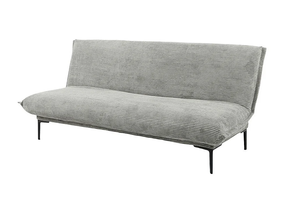 Sofá-cama VELARIS – Tecido de veludo cinza escuro – Estrutura de madeira – Colchão integrado – Elegante e compacto