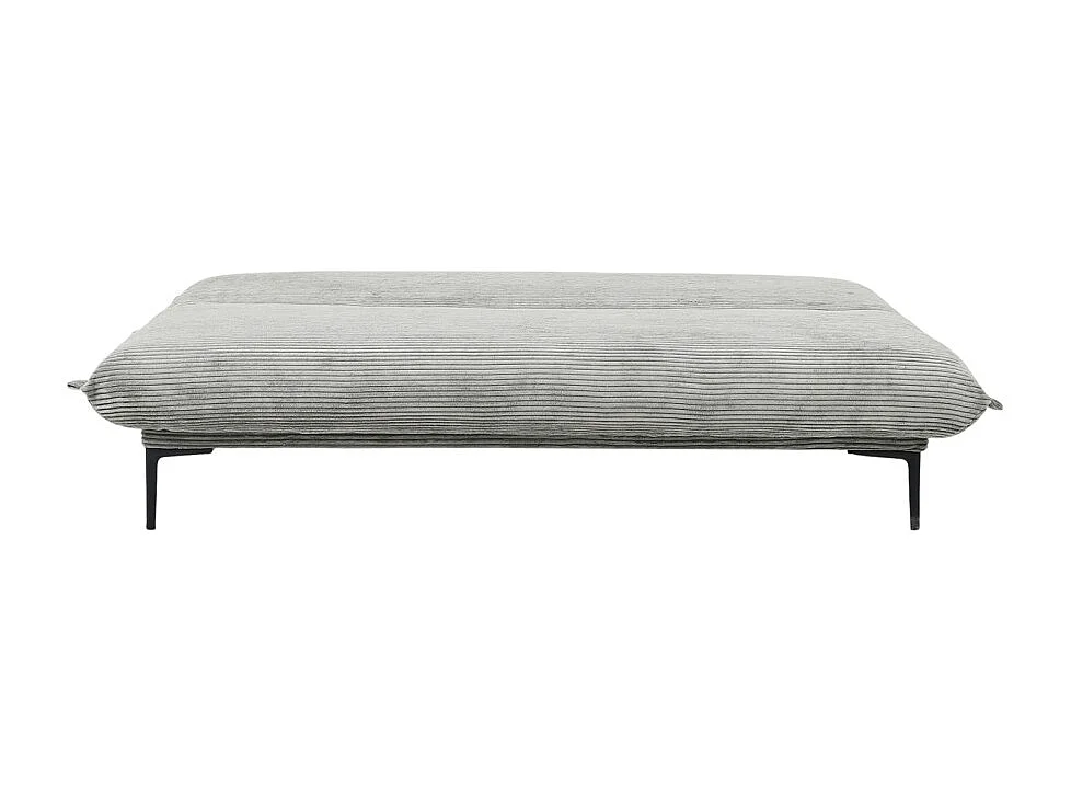 Sofá-cama VELARIS – Tecido de veludo cinza escuro – Estrutura de madeira – Colchão integrado – Elegante e compacto