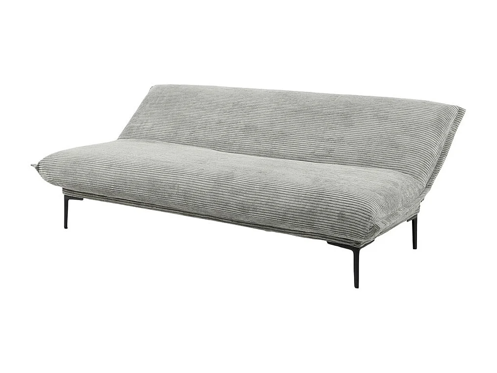Sofá-cama VELARIS – Tecido de veludo cinza escuro – Estrutura de madeira – Colchão integrado – Elegante e compacto