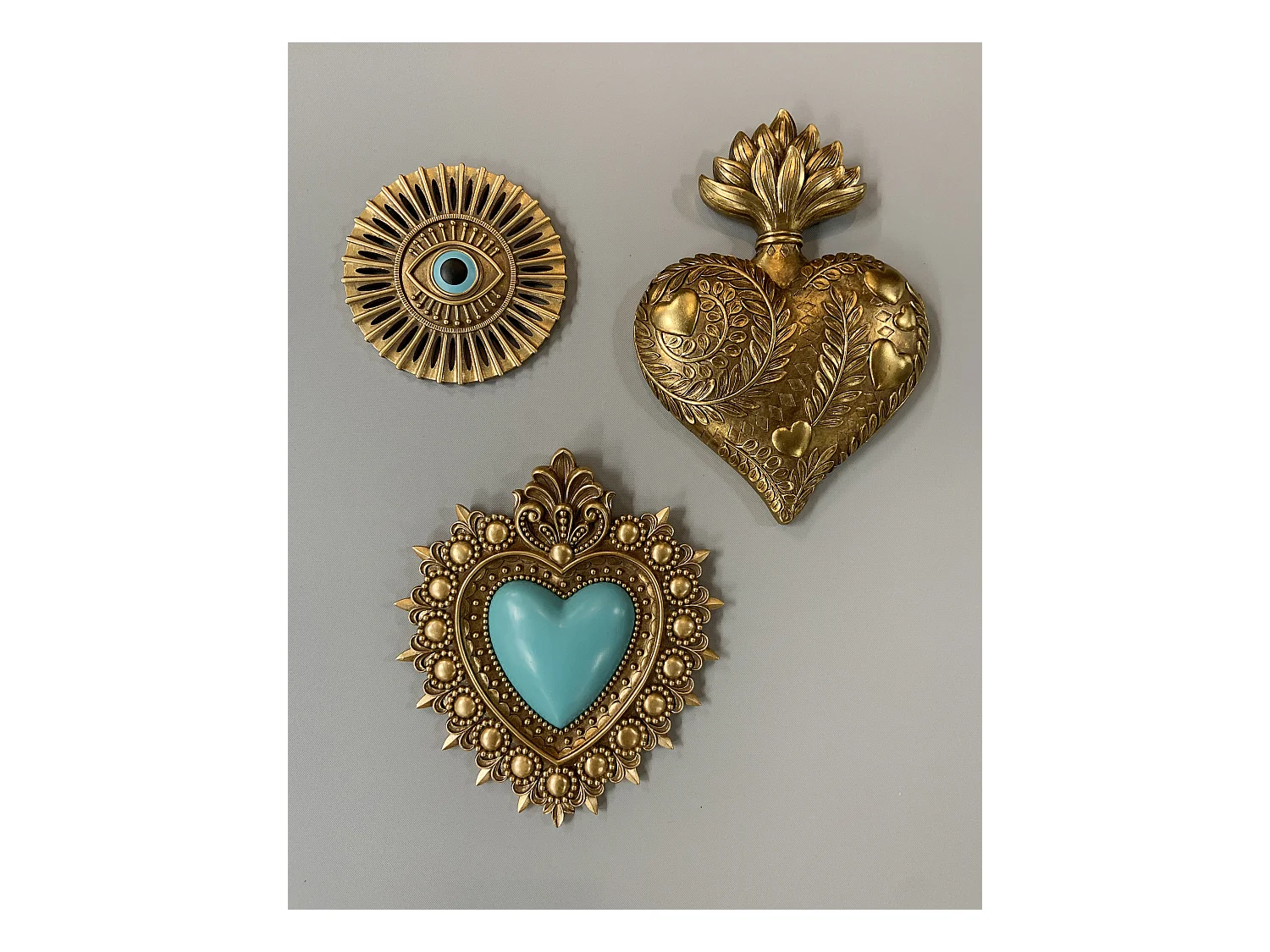 Déco murale ex-voto doré 20x28cm