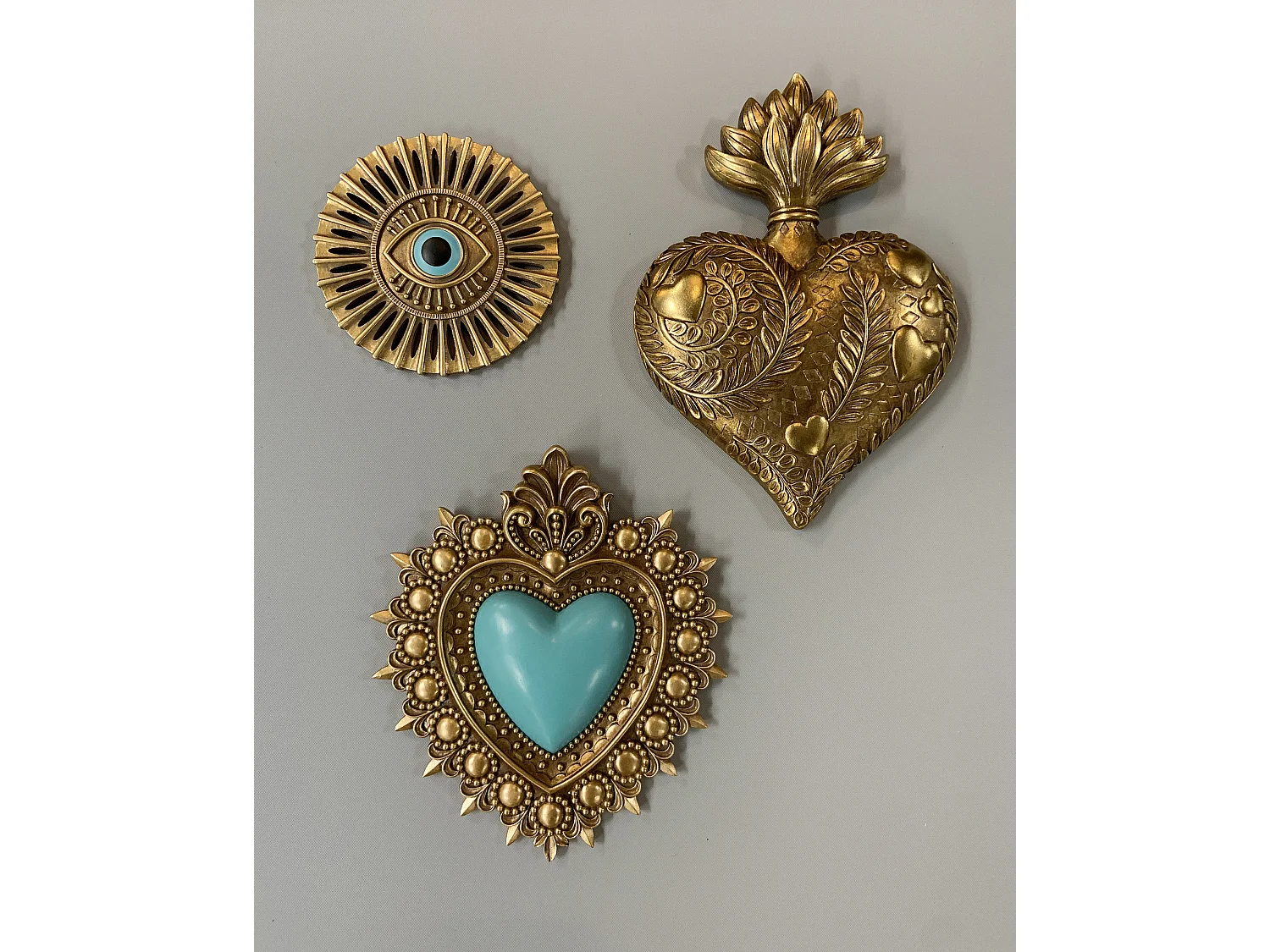 Déco murale ex-voto doré 20x28cm